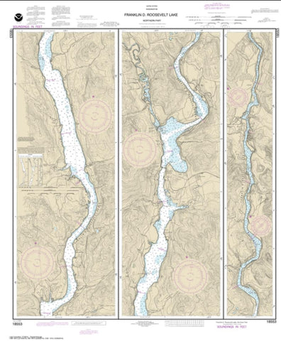 Buy map FRANKLIN D. ROOSEVELT LAKE Northern part (18553-7) by NOAA