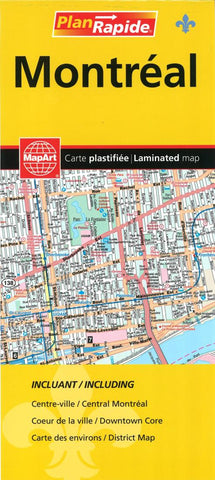 Buy map Montreal Laminated Street Map by MapArt Corporation