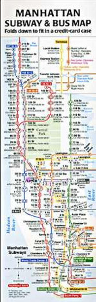 Buy map Compact Manhattan Subway and Bus Map