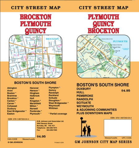 Buy map Plymouth, Quincy, Brockton and Bostons South Shore Towns, Massachusetts by GM Johnson