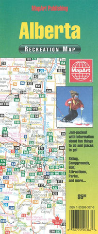 Buy map Alberta Recreation Map by Canadian Cartographics Corporation, MapArt Corporation, Peter Heiler Ltd.