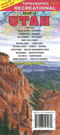 Buy map Topographic recreational map of Utah