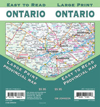 Buy map Ontario Large Print, Ontario Province Map