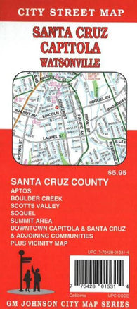 Buy map Santa Cruz, Watsonville and Capitola, California by GM Johnson