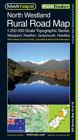 Buy map North Westland, New Zealand, Rural Roads Topographic Map by Kiwi Maps