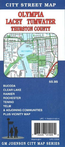 Buy map Olympia, Lacey, Tumwater and Thurston County, Washington by GM Johnson