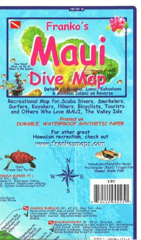 Buy map Maui, Hawaii, Diving, Surfing , Hiking and Tourist Folded Map by Frankos Maps Ltd.