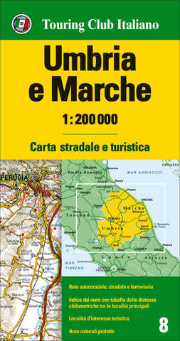 Buy map Umbria and the Marches, Italy by Touring Club Italiano