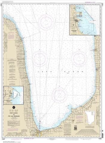 Buy map Port Huron to Pte aux Barques; Port Sanilac; Harbor Beach (14862-28) by NOAA