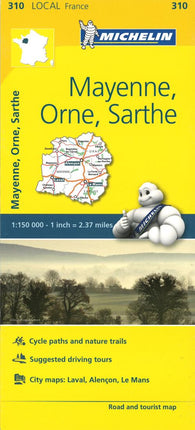 Buy map Michelin: Mayenne, Orne, Sarthe Road and Tourist Map by Michelin Travel Partner