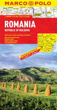 Buy map Romania & Republic of Moldova by Marco Polo Travel Publishing Ltd