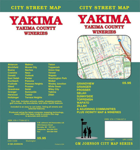 Buy map Yakima and Yakima County, Washington, Wineries by GM Johnson