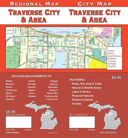 Buy map Traverse City, Michigan, Vicinity by GM Johnson