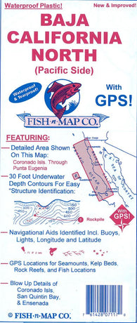Buy map Baja California North (Pacific Side) Fishing Map