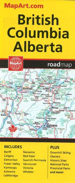 Buy map British Columbia and Alberta, Road Map by Canadian Cartographics Corporation, MapArt