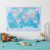 Buy map Doodle World Map with Crayons