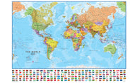 Buy map World, Political with Flags by Maps International Ltd.