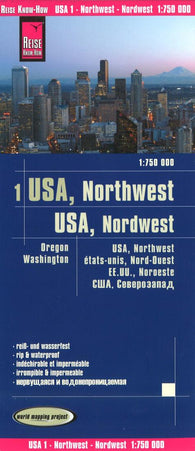 Buy map USA, nordwest = USA, northwest = États-unis, nord-ouest = EE.UU., noroeste