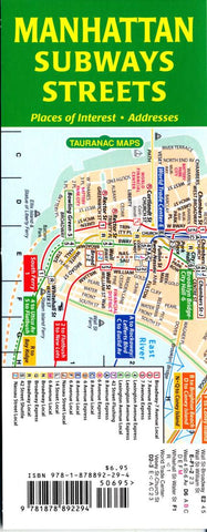 Buy map Manhattan Subways and Streets by Tauranac Press