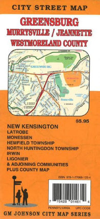 Buy map Greensburg, Murrysville, Jeannette and Westmoreland County, Pennsylvania by GM Johnson