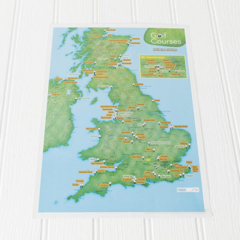 Buy map Scratch-Off United Kingdom Golf in Retail Tube