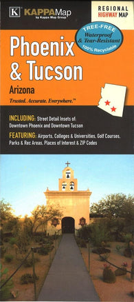 Buy map Phoenix and Tucson, AZ Waterproof Map by Kappa Map Group
