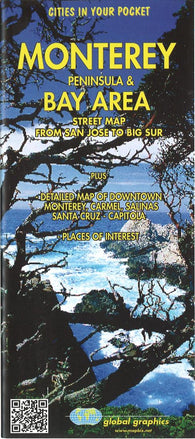 Buy map Monterey Peninsula  & Bay Area : street map from San Jose to Big Sur