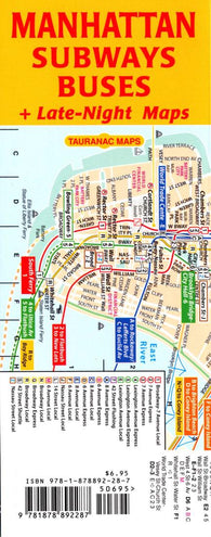 Buy map Manhattan Subways and Buses by Tauranac Press