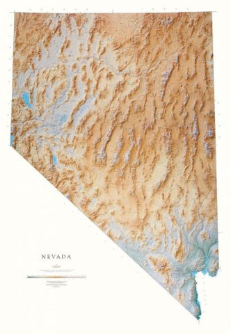 Buy map Nevada, Physical, Laminated Wall Map by Raven Maps