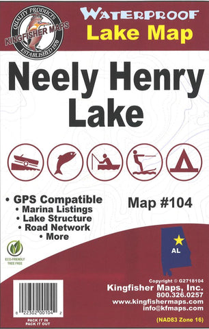 Buy map Neely Henry Lake Fishing Map