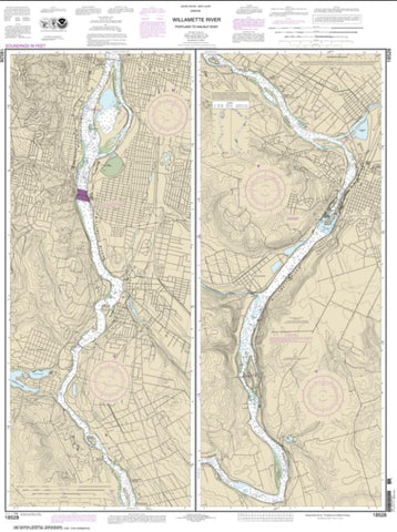 Buy map Willamette River Portland to Walnut Eddy (18528-11) by NOAA