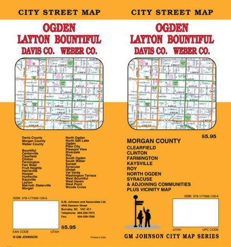 Buy map Ogden, Layton, Bountiful, Davis County and Weber County, Utah by GM Johnson