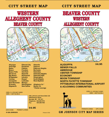 Buy map Beaver County and Western Allegheny County, Pennsylvania by GM Johnson