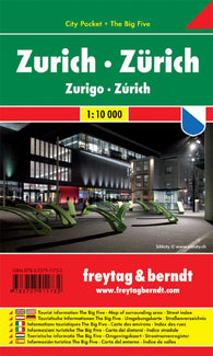 Buy map Zurich, Switzerland Pocket Map by Freytag-Berndt und Artaria