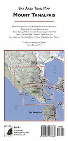 Buy map Mount Tamalpais and Muir Woods, California by Redwood Hikes Press