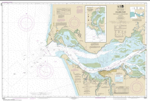 Buy map Columbia River Pacific Ocean to Harrington Point; Ilwaco Harbor (18521-75) by NOAA