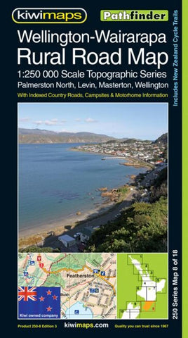 Buy map Wellington-Wairarapa, New Zealand, Rural Roads Topographic Map by Kiwi Maps