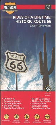 Buy map Rides of a Lifetime: Historic Route 66 by MAD Maps