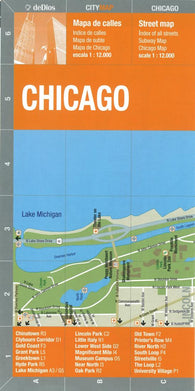 Buy map Chicago, Bilingual Street Map by deDios