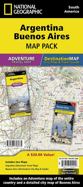 Buy map Argentina & Buenos Aires, Map Pack Bundle by National Geographic Maps