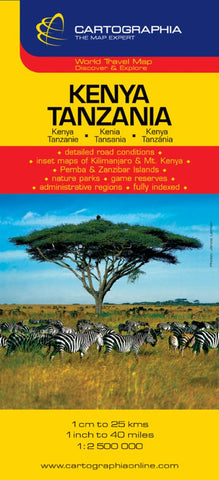 Buy map Kenya and Tanzania by Cartographia