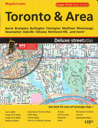 Buy map Toronto & Area Deluxe Street Atlas (Large Print) by Canadian Cartographics Corporation