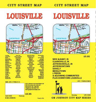 Buy map Louisville, Kentucky and New Albany, Indiana