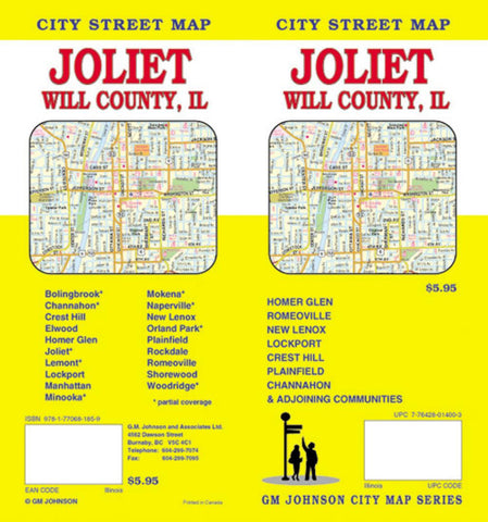 Buy map Joliet and Will County, Illinois by GM Johnson