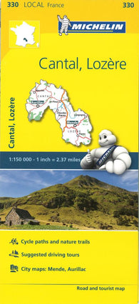 Buy map Michelin: Cantal Lozre, France Road and Tourist Map by Michelin Maps and Guides