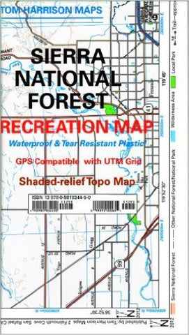 Buy map Sierra National Forest, California by Tom Harrison Maps