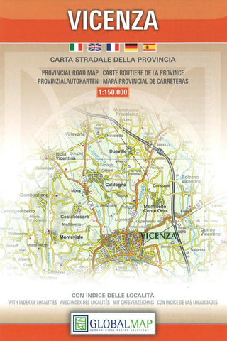 Buy map Vicenza Province, Italy by Litografia Artistica Cartografica