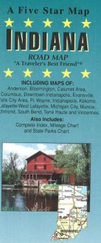 Buy map Indiana by Five Star Maps, Inc.