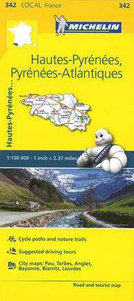 Buy map Michelin: Hautes Pyrenees, Pyrenees Atlantique, France Road and Tourist Map by Michelin Travel Partner