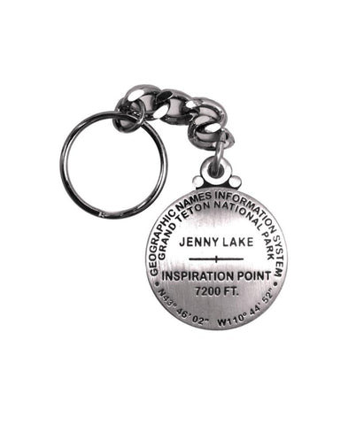 Buy map Jenny Lake & Inspiration Point, Grand Teton National Park, Wyoming keychain